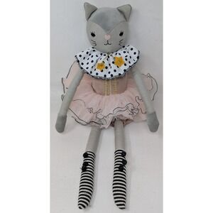 Pottery Barn Emily & Meritt Miss Fou Fou Stuffed Doll Plush Cat Designer VTG